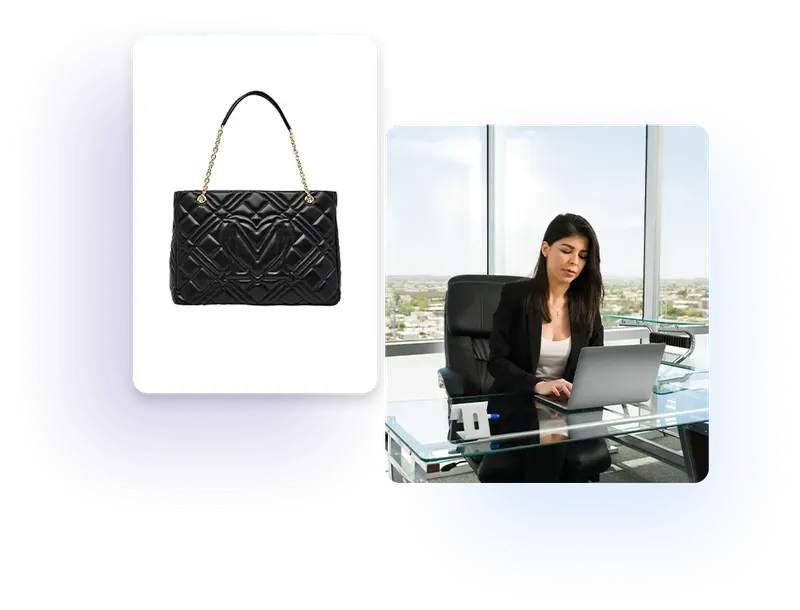 Fotoritocco per e-commerce di cappello e borsa