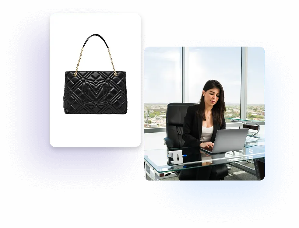 Hat and bag e-commerce photo editing