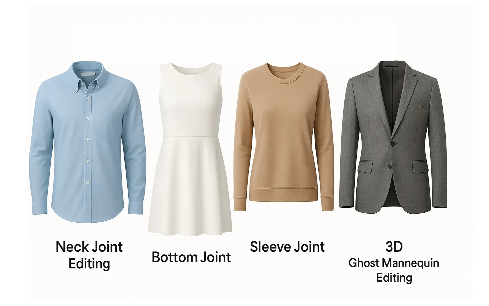 Types of Ghost Mannequin Editing