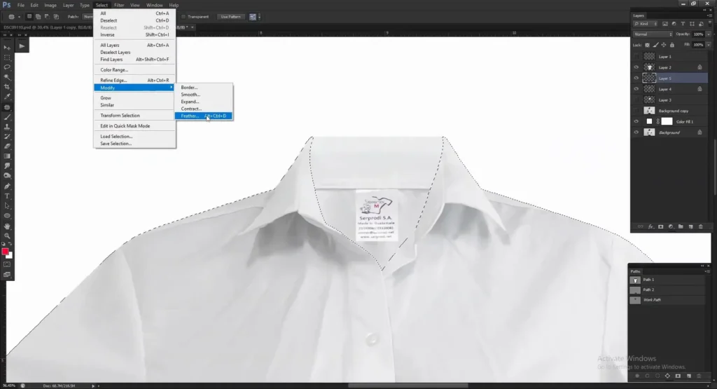 Screenshot Of Adding Shadow